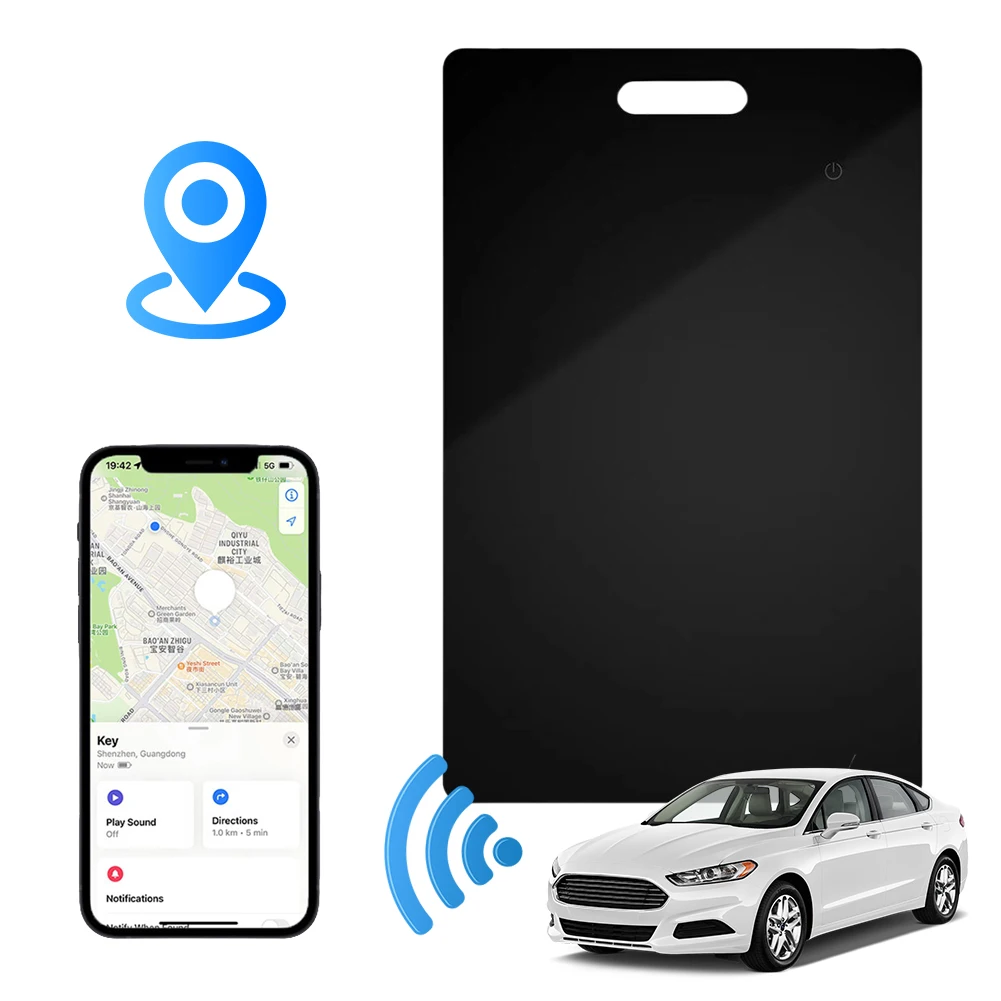 

Картка-трекер с беспроводной зарядкой, GPS-трекер, совместимый с Apple Find My App, искатель кошелька для багажа, кошелек, сумка для карт