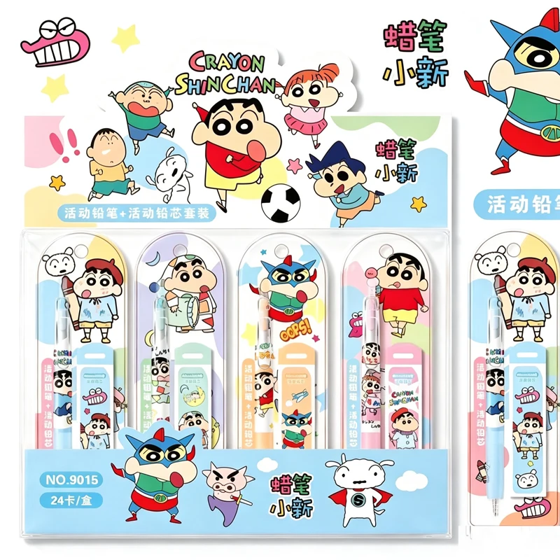 Anime Crayon Shin-Chan HB 0.5Mm Mechanical Pencils Set Cartoon Sketching Painting Propelling Pencil Student Stationery Supplies