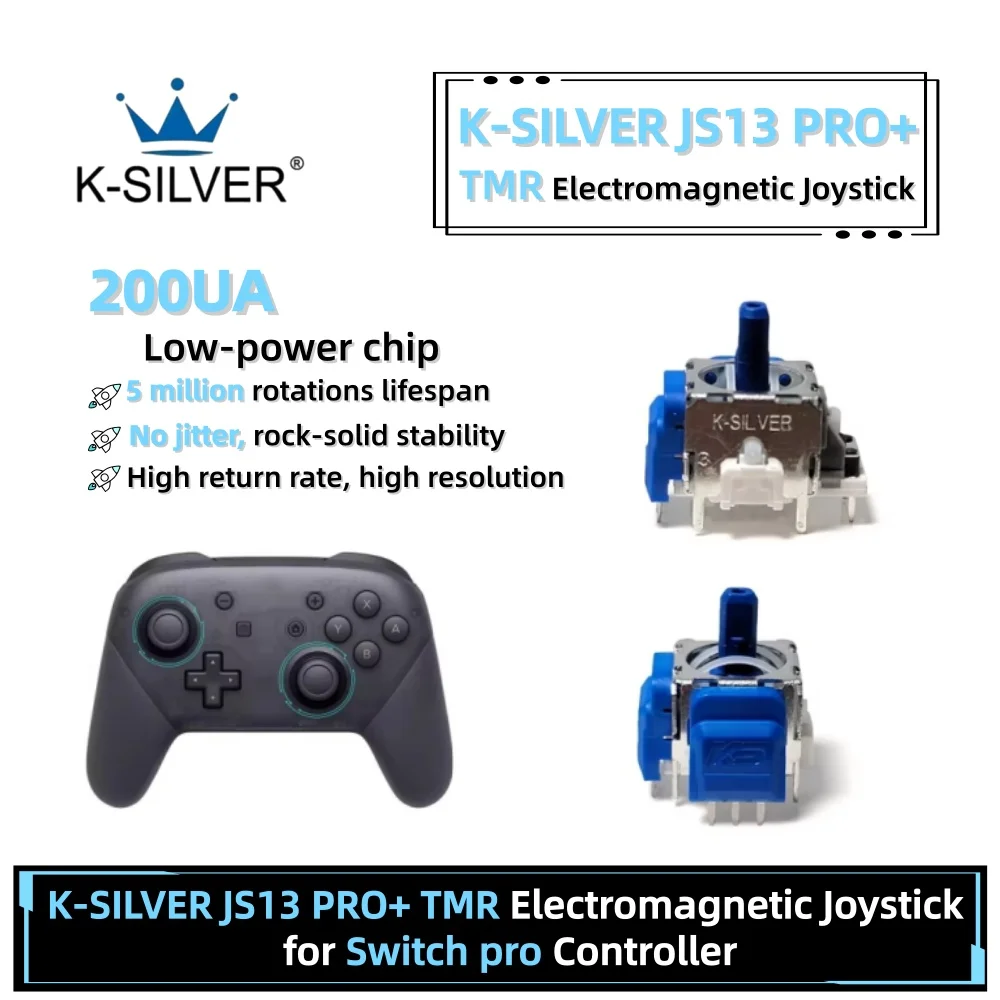 2/10PCS For SNP K-SILVER JS13 PRO+ TMR ElectromagneticJoystick For Switch Pro Gamepad Controller No-Drift 3D Analog Stick Sensor