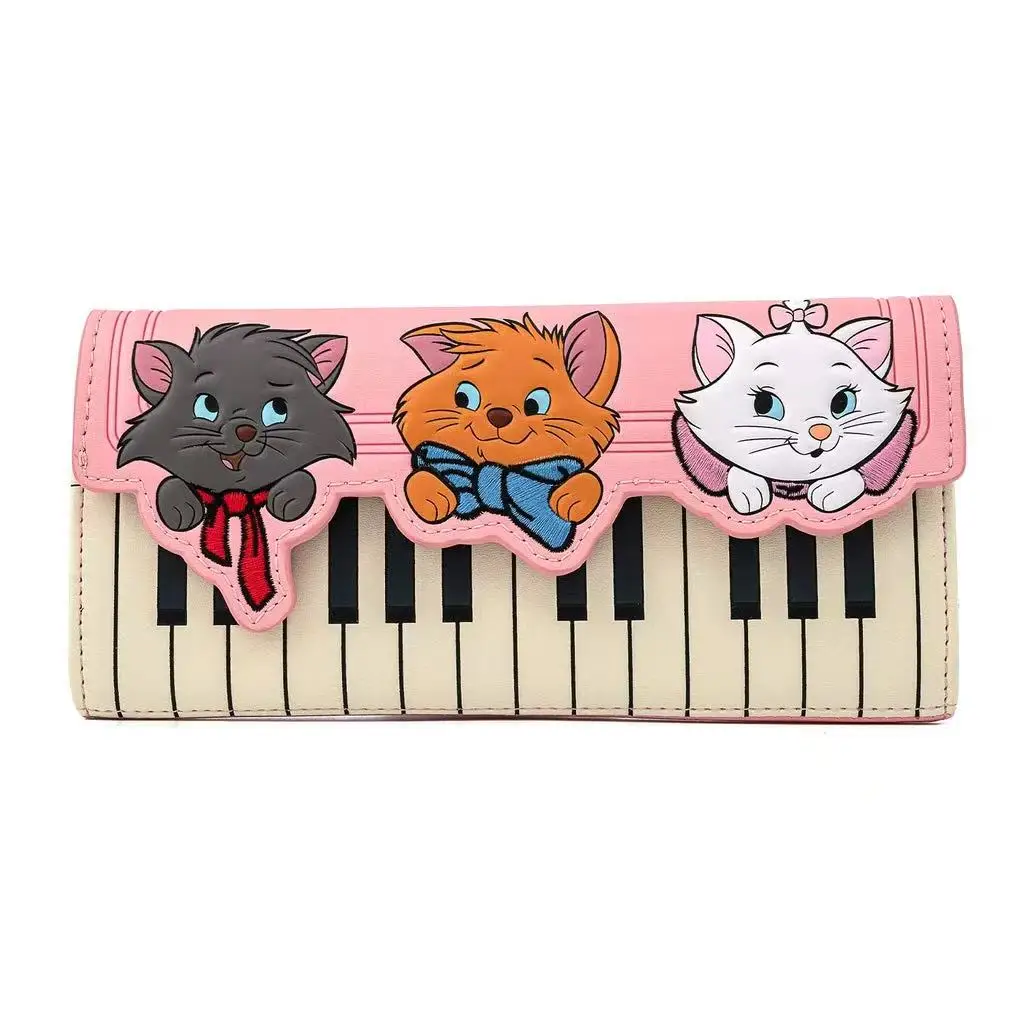 Loungefly Disney portemonnee hertogin collectie portemonnee borduurwerk piano kat portemonnee opslag kaart tas meisje delicate praktische geschenken