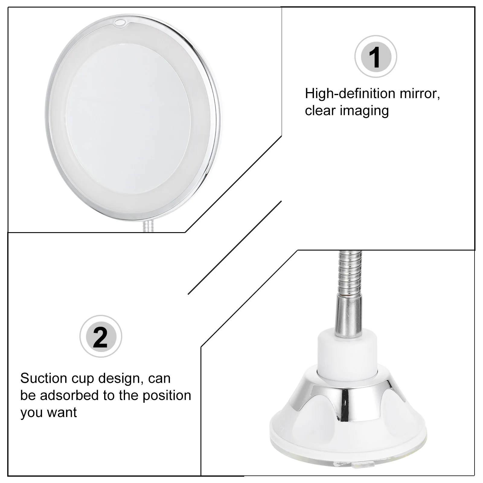 

LED Vanity Lighted Mirror with Magnification Magnifying Makeup Suction Cups Mirrors