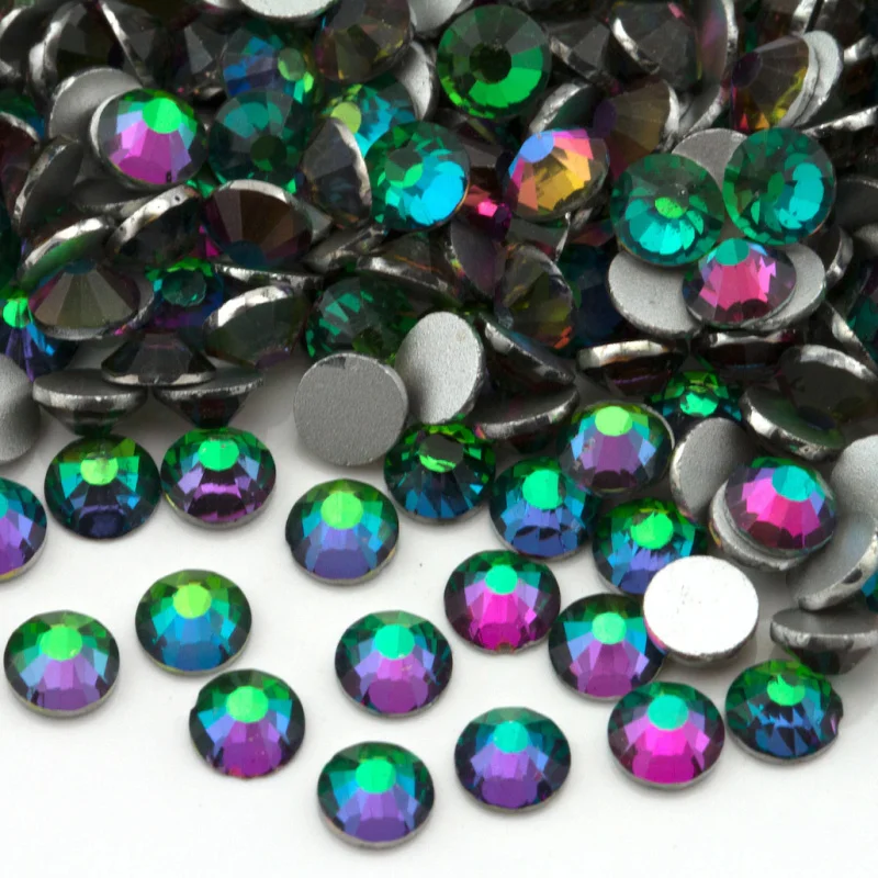 Rainbow Red Blue Green Volcanic Non Hotfix Rhinestones SS16 SS20 1440pcs Loose Glass Rhinestone DIY for Bags Shoes Decorations