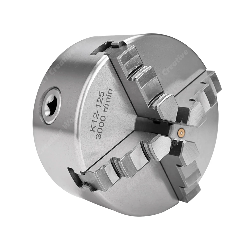 K12 4 Jaw Self Centering Lathe Chuck Manual 80‑160mm Reversible Jaws Metal Lathe Chuck for Bench Lathe Turning Workholding