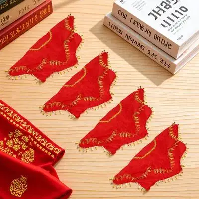 4개입 레드 댄스 손수건 중국식 타월 공연 소품 가볍고 쉽게 조작 가능 무대 파티 축제 댄스 쇼용