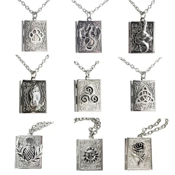 Individualized Book Locket Pendant Necklace Jewelry for Daily Wear Dates Parties C1FC