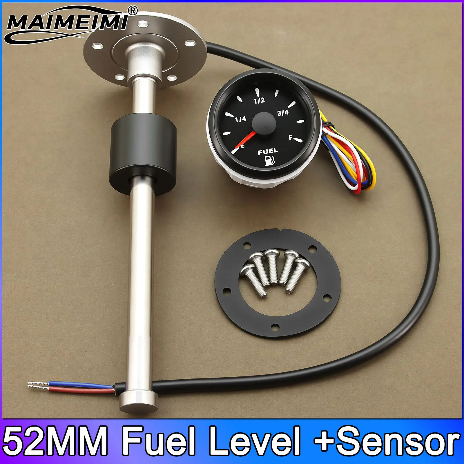 

﻿ 7-цветная подсветка, указатель уровня топлива 52 мм + поплавковый датчик топлива 0-190 Ом, индикатор измерителя масляного бака 100 ~ 550 мм для автомобиля, лодки, морского автофургона