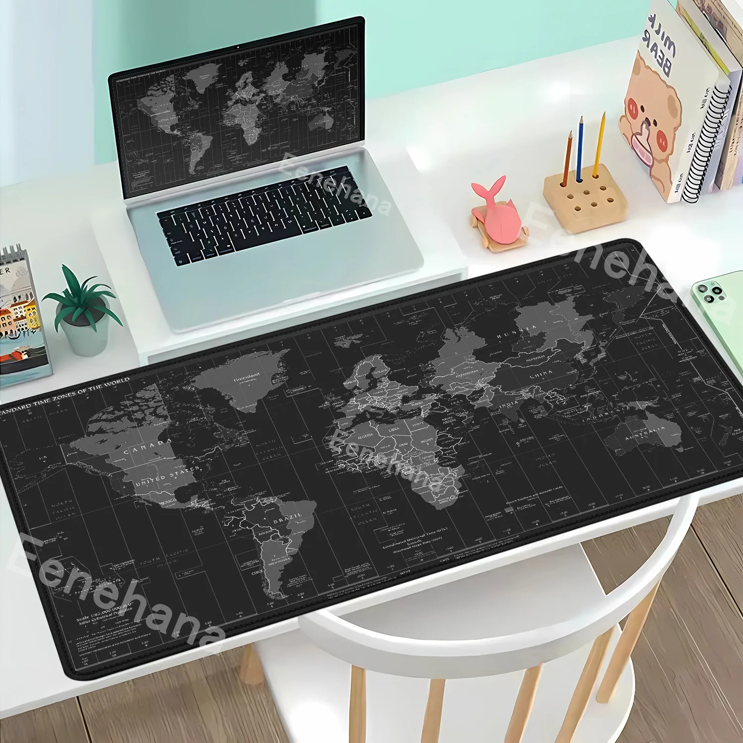 Alfombrilla de escritorio W-World M-Map, alfombrilla de ratón HD, accesorios para oficinas, alfombrillas de juego para teclado para oficina, hogar, Material de goma suave, alfombrilla de escritorio teclado