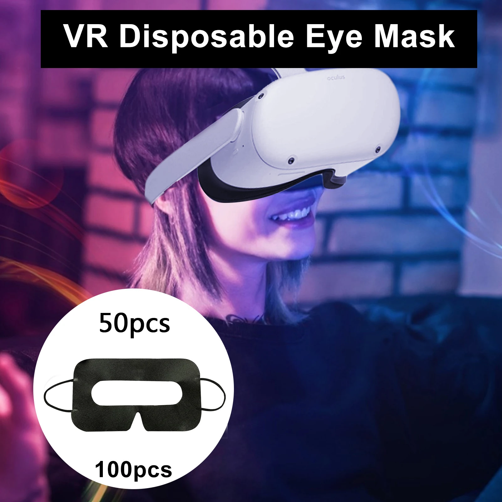 50/100Pcs VR Eye Mask Cover For Oculus Quest 2 VR Headset Sweat Breathable Disposable Face Cover For Oculus Quest 2 Accessories