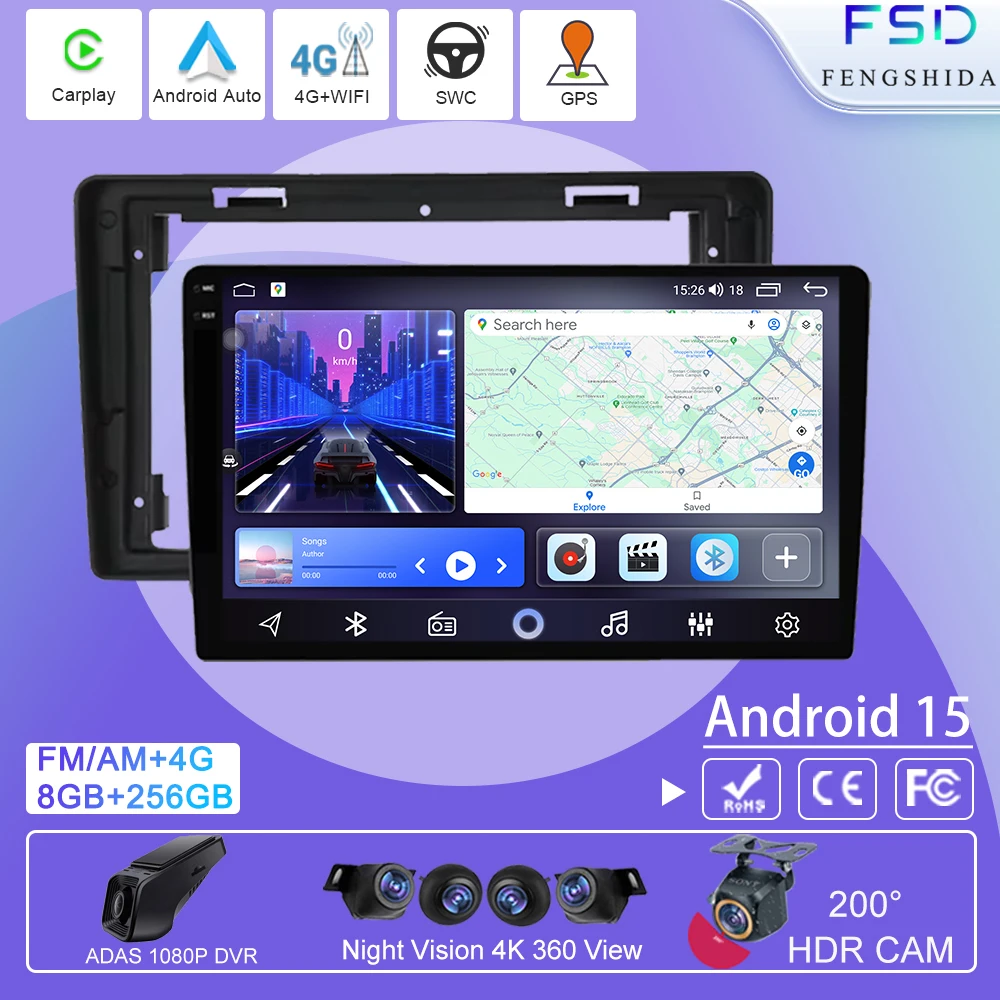 

Multimedia Video 9‘’Android 14 Car Radio Player GPS For Citroen Berlingo B9 Peugeot Partner 2008 Navigation 4G WIFI Screen DVD