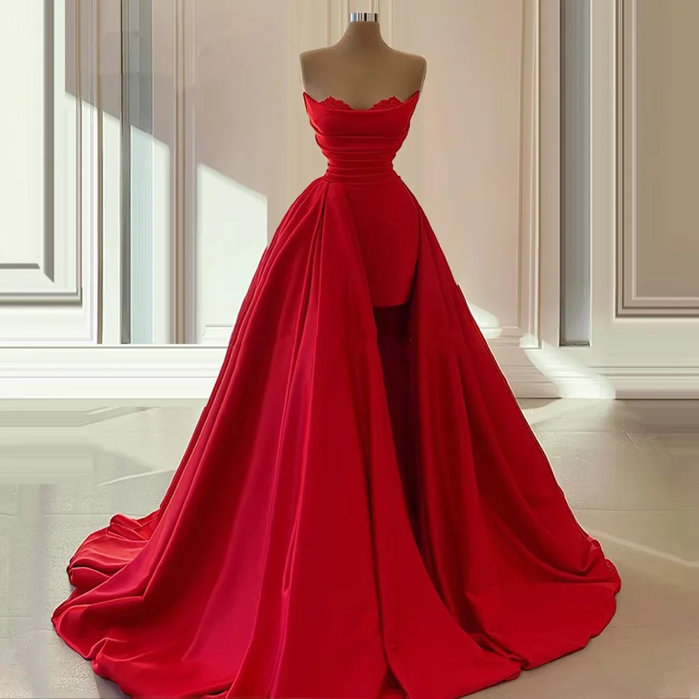 

Exqusite Evening Dresses Fairy Strapless A Line Floor Length Backless High Quality Customized Banquet Wedding Prom Gowns 2025