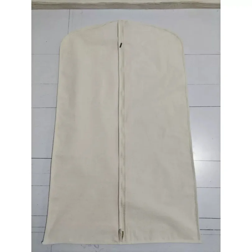 Reusable Suit Cover Cotton Linen Garment Bag Dustproof Hanging Clothes Protector Storage Bag for Men Universal