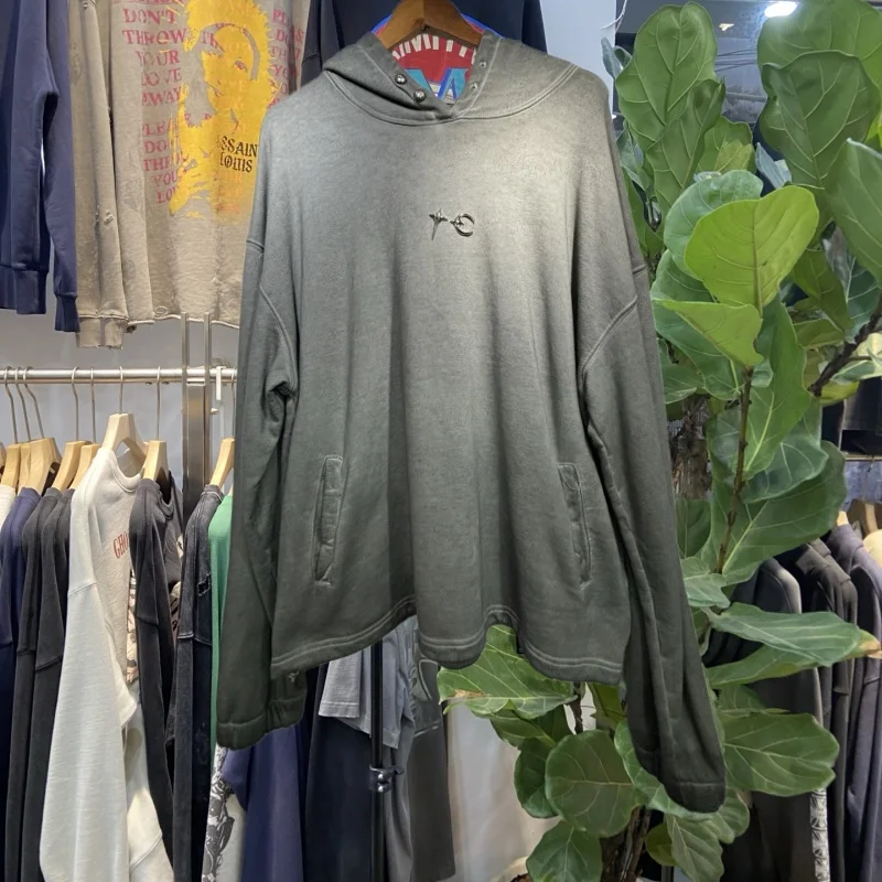 

Металлическая толстовка с капюшоном Waed, свободная длинная мужская повседневная толстовка с капюшоном на хлопковой подкладке, модный брендовый топ