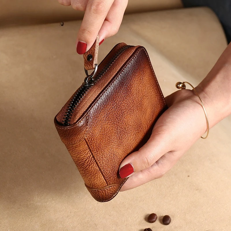 

Новые модные мужские кошельки из натуральной кожи в винтажном стиле, короткий кошелек-органайзер, брендовый роскошный картхолдер для мальчиков