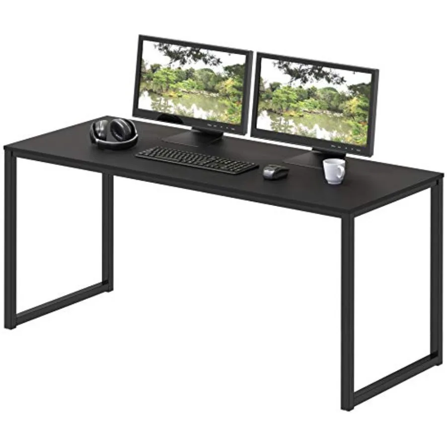 

48-Inch Home Office Computer Desk in Black for Modern Workspaces: Compact Design with Built-in Cable Management and Durable Sur
