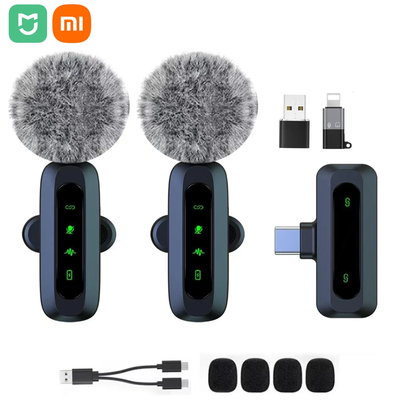Новый беспроводной петличный микрофон Xiaomi, портативный мини-микрофон, аудио-видео запись, прямая трансляция игр для IPhone Android