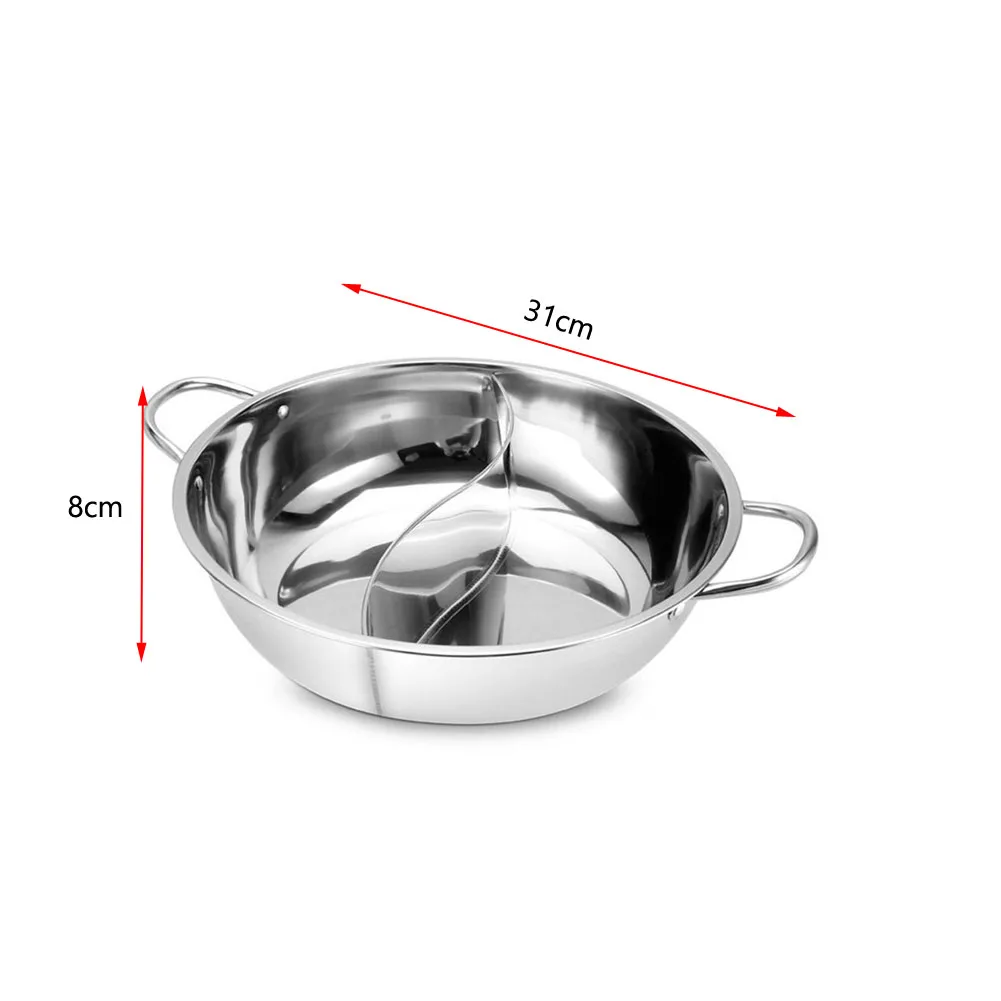 Gas Stove Compatible Twin Divided Hot Pot For Shabu Shabu For Home Cooking Stable Structure Works On Induction And Gas