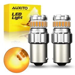 AUXITO 2Pcs Car LED Light 1156 BA15S LED Yellow Red White 12V P21W 7506 LED Bulb DRL Auto Stop Brake Tail Rear Turn Signal Lamp