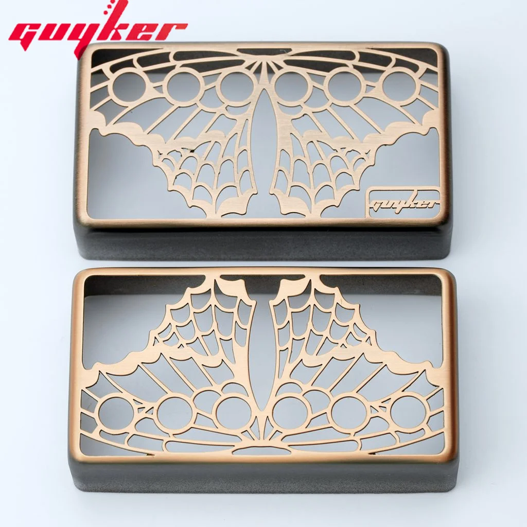 Guyker Humbucker Pickup Cover Cupronickel 50mm and 52mm Pole Spacing Butterfly Hollow Out Pickups Frame Set  For LP Guitar PC008