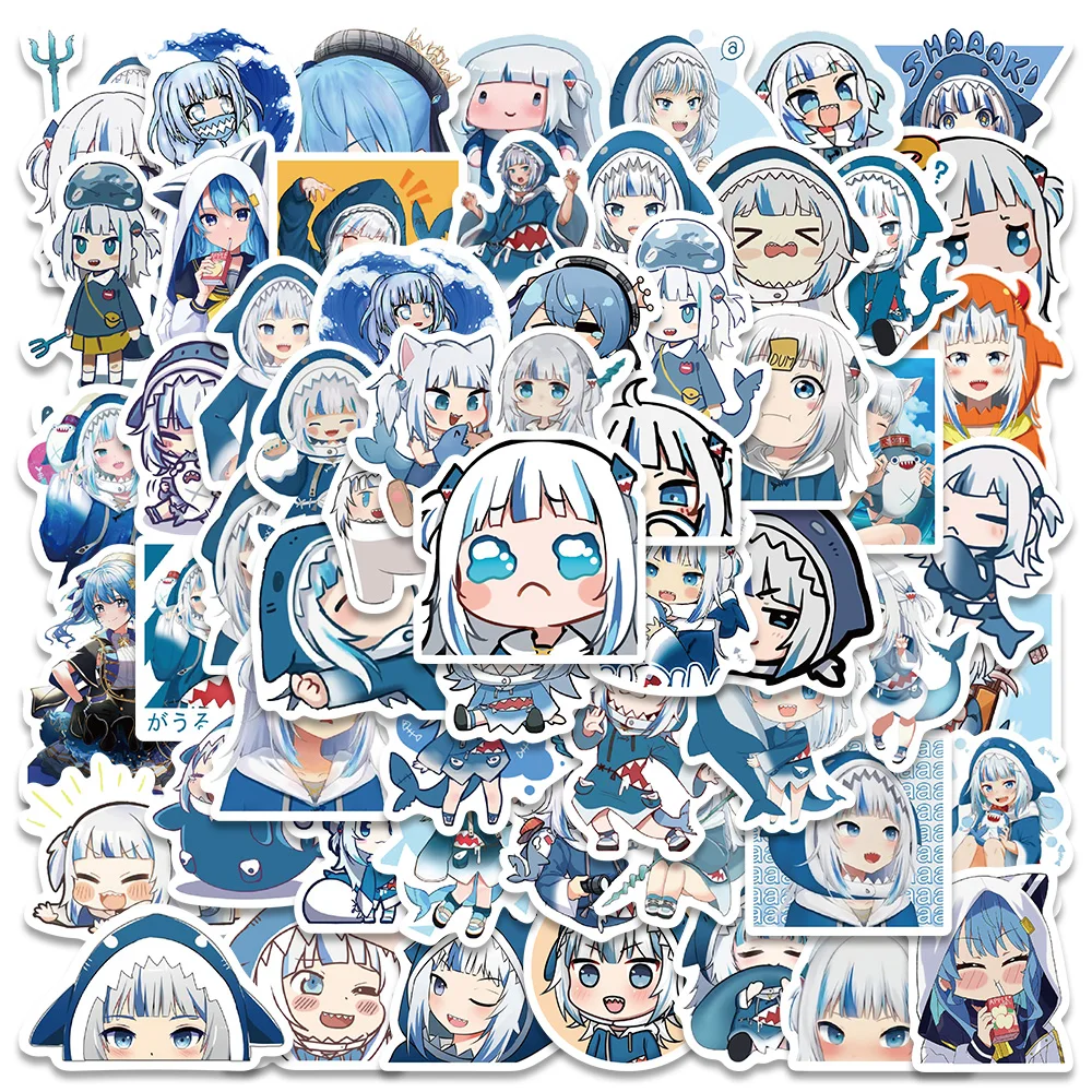 

60pcs Cartoon Anime Characters Hololive Vtuber Stickers Laptop Luggage Skateboard Bike Motorcycle DIY Graffiti Decals Sticker