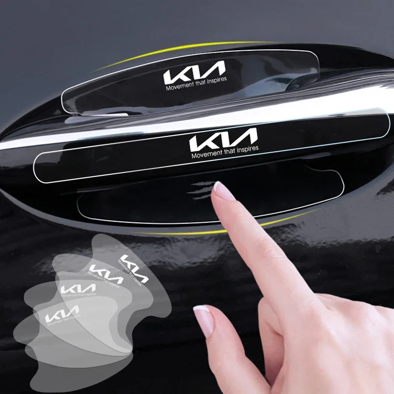 4 قطعة مقبض باب السيارة حامي ملصقات الفينيل المضادة للخدش حماية السيارات فيلم لكيا ريو Ceed سبورتاج سيراتو الروح سورينتو #1