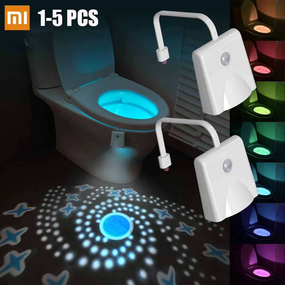 Xiaomi LED Toilet Night Light USB Rechargeable Galaxy Star Projector Motion Sensor Lamp For Children Room Bathroom Decoration