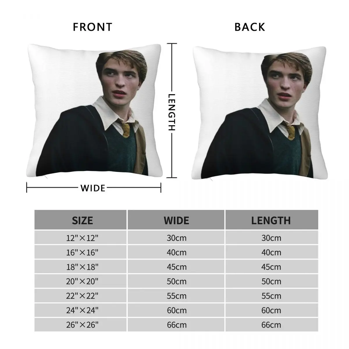 Cedric Diggory Square Pillowcase Polyester Linen Velvet Creative Zip Decorative Throw Pillow Case Car Cushion Cover Wholesale