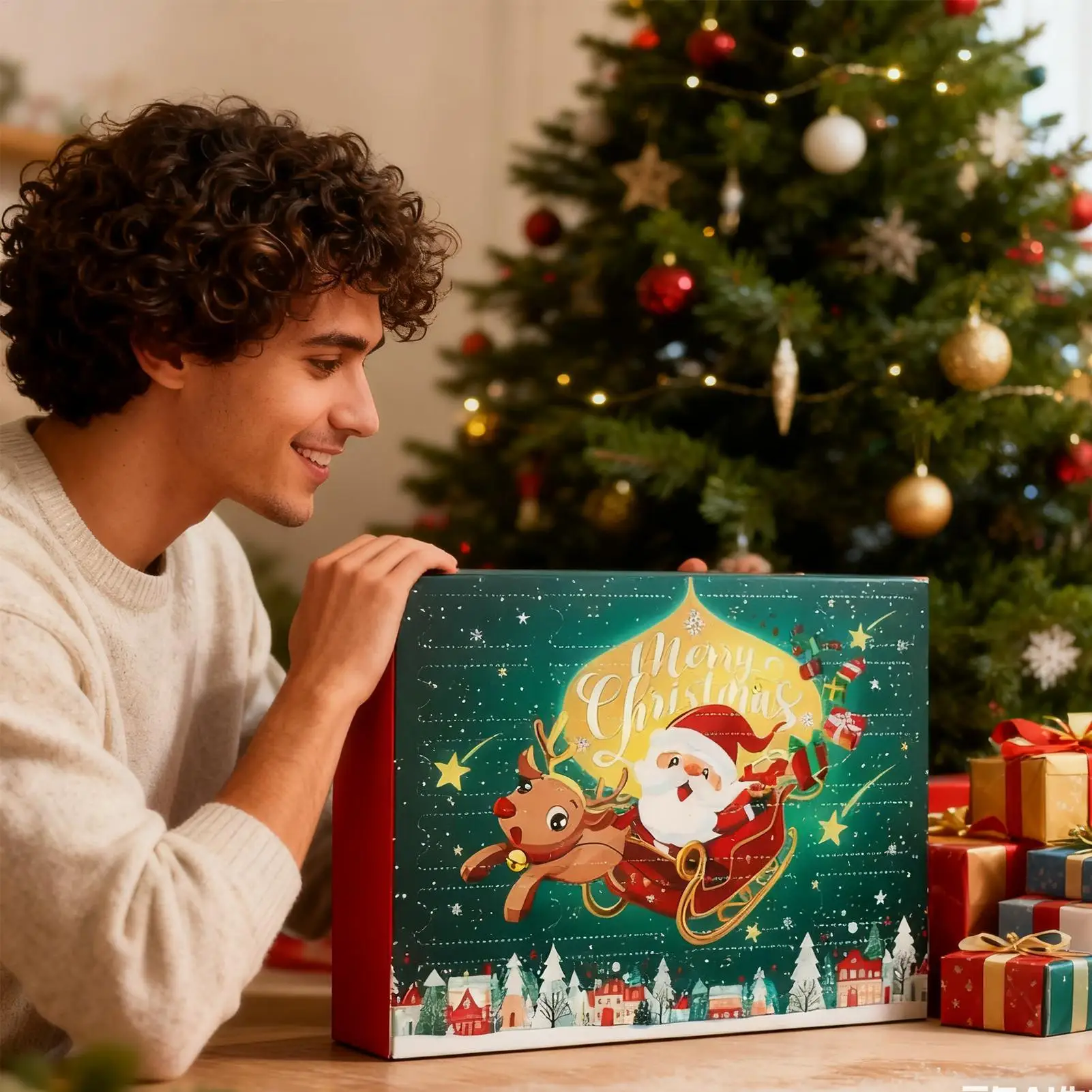 

Рождественский календарь обратного отсчета, Рождественский календарь обратного отсчета, 24 дня, забавный, 2025 год, милый печатный праздничный календарь носков для взрослых, подростков, мужчин, женщин