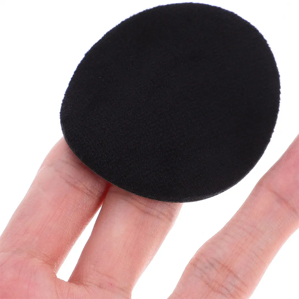 6 Pcs 울트라 얇은 파우더 퍼프 블랙 PU 슈퍼 소프트 메이크업 패드 54x4mm 라운드 교체 화장품 도구 얼굴