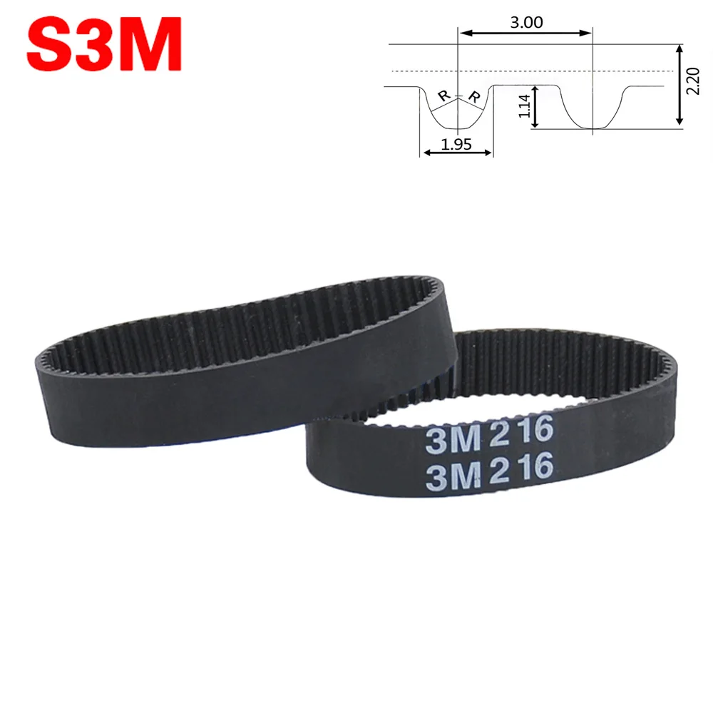 STS  S3M 249mm-318mm Pitch 3mm Timing Pulley Belt Close Loop Rubber Timing Belts Width 6mm 10mm 15mm 20mm Synchronous Belt