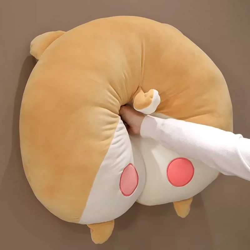 New Cute Super Soft Corgi Butt Shaped Plush Cushion for Sleeping Hugging Women Bedroom Living Room Decor Gift