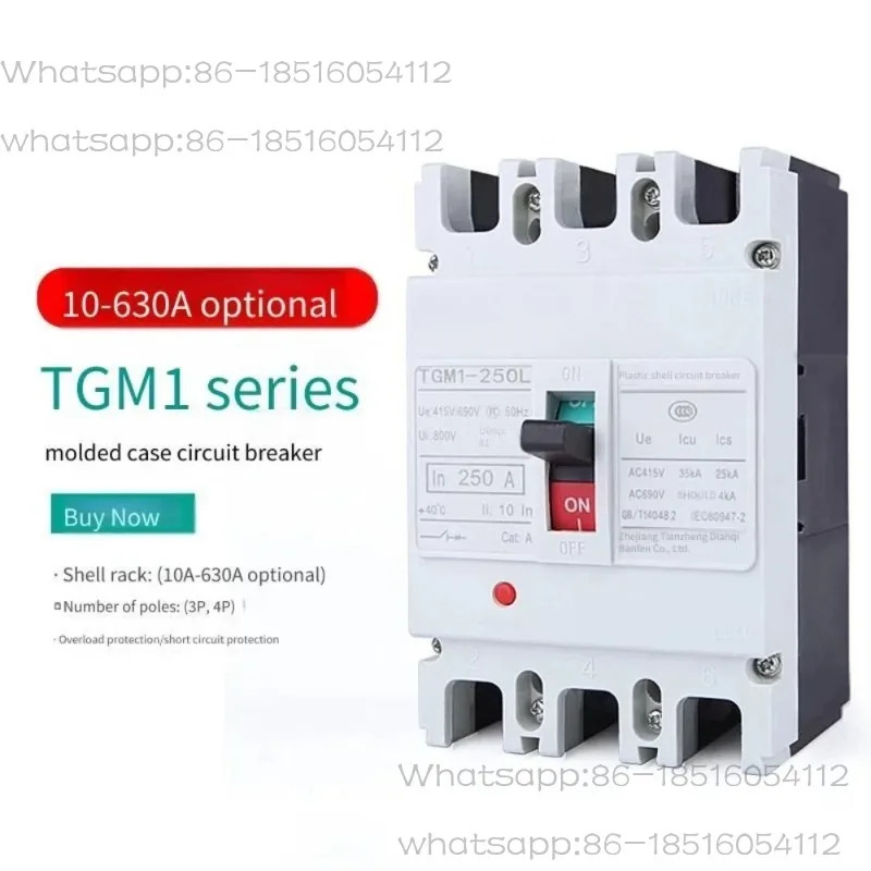 TGM1 Plastic Case Circuit Breaker Air Switch Switch 3P 4P Three-phase 100A160A250A630A400A