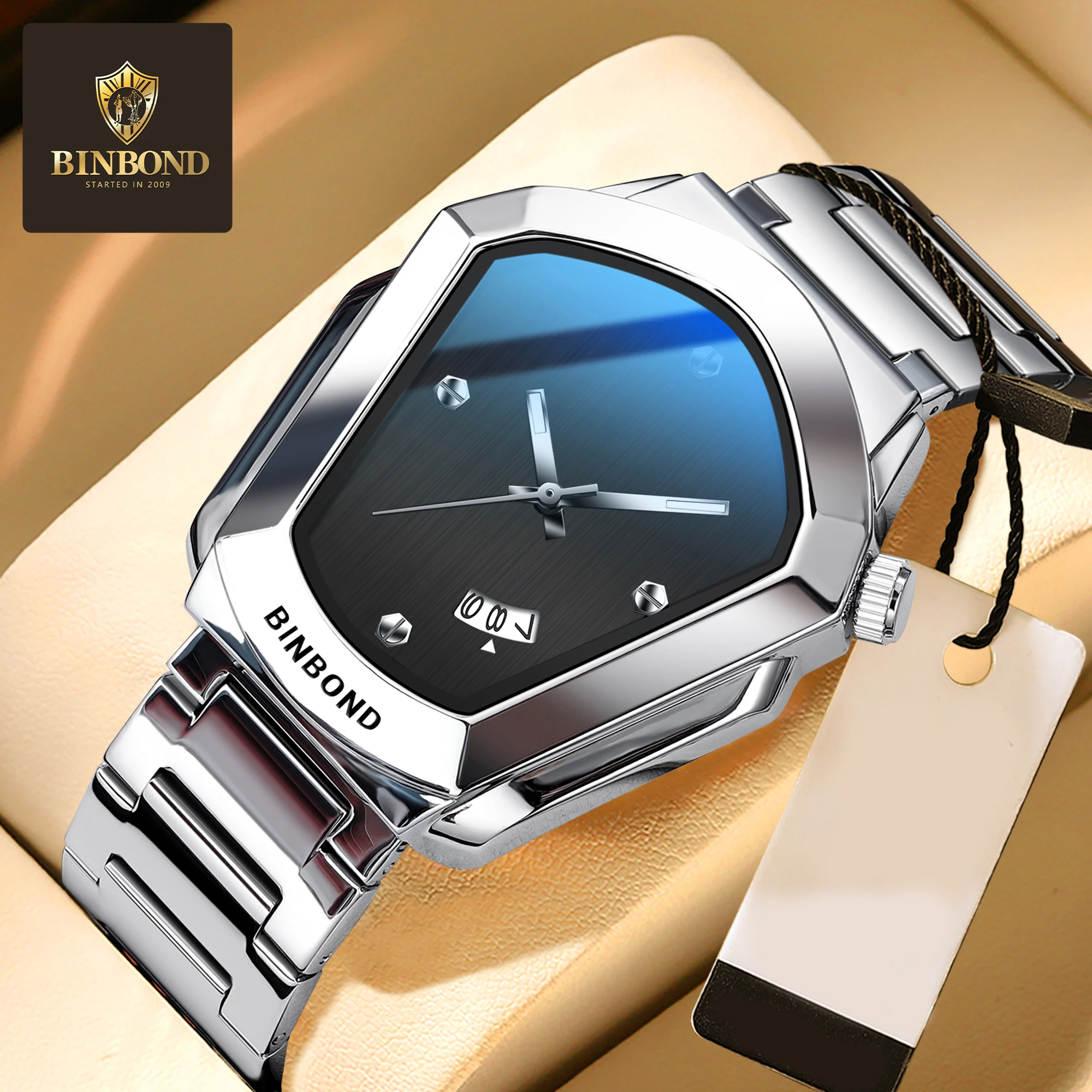 

BINBOND 2025Новые мужские часы из нержавеющей стали кварцевые водонепроницаемые мужские часы модные часы мужские часы лучший бренд класса люкс мужские часы
