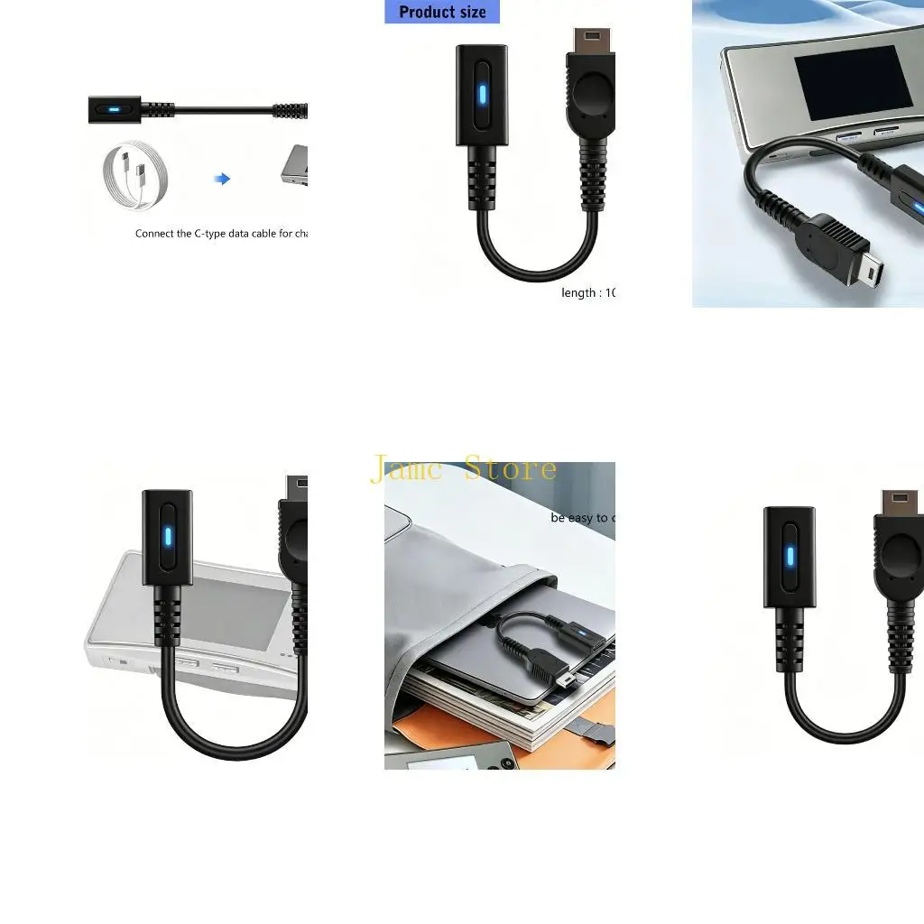 LX0B Type C Female To Game Charging Cable With Intelligent Chip And LED For Game Consoles Microed Consoles
