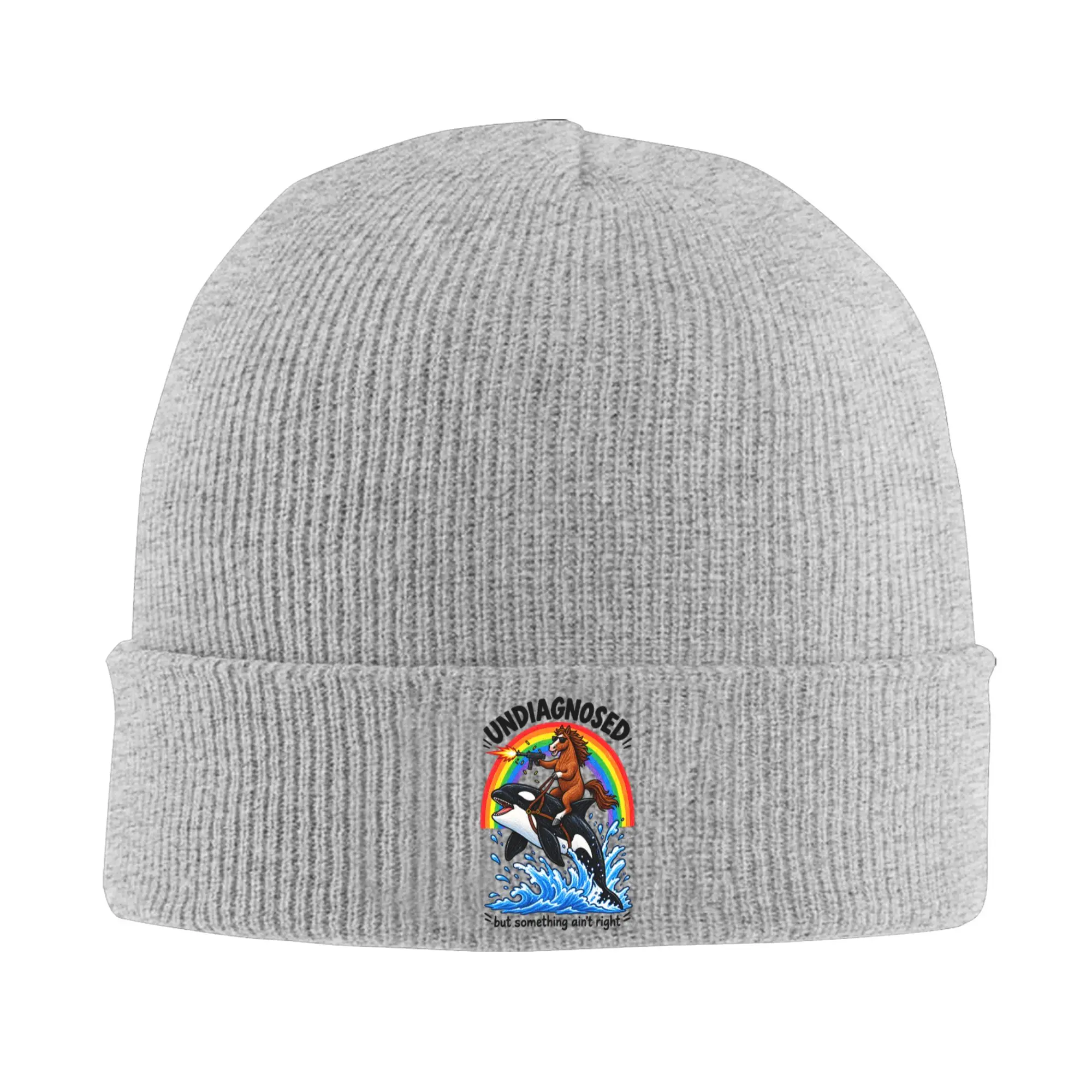 Undiagnosed But Something Ain't Right Horse Riding Orca Beanie Hats  Bonnet Hat Men Women Unisex Casual Outdoor Skullies Beanies