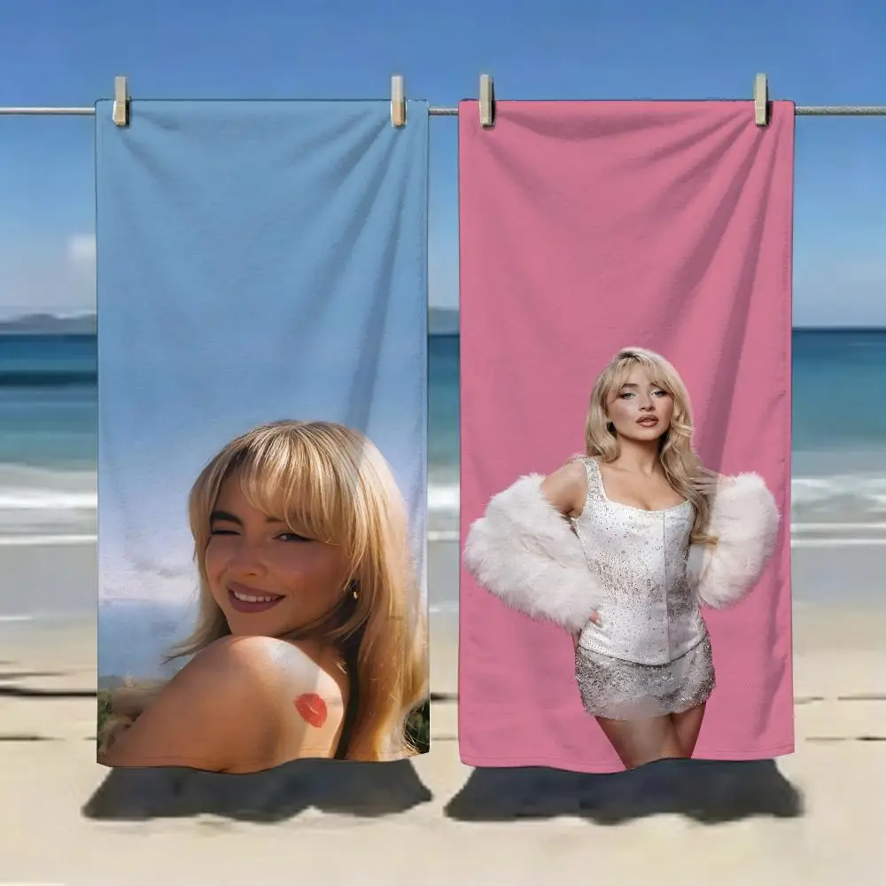 Pop Star S-Sabrina Carpenter Towel Microfiber soft Beach Towel for Travel Fitness Sauna Bathing Camping