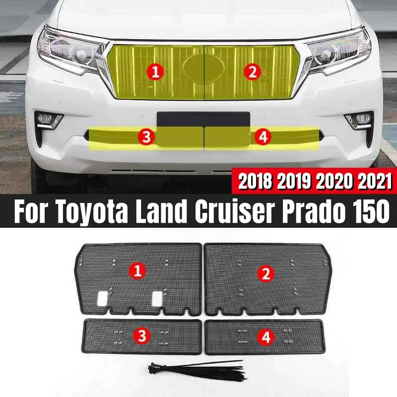 

For Toyota Land Cruiser Prado 150 2018-2021 Stainless Steel Car Exterior Front Grille Insect Screening Mesh Net Protect Cover