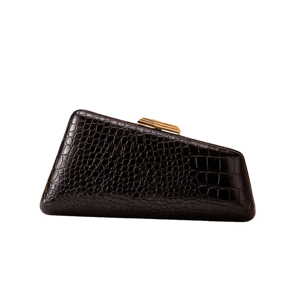 

Vintage Snake Pattern PU Leather Handbag Trendy Irregular Trapezoid Chain Shoulder Crossbody Bag Lady Cocktail Party Purse