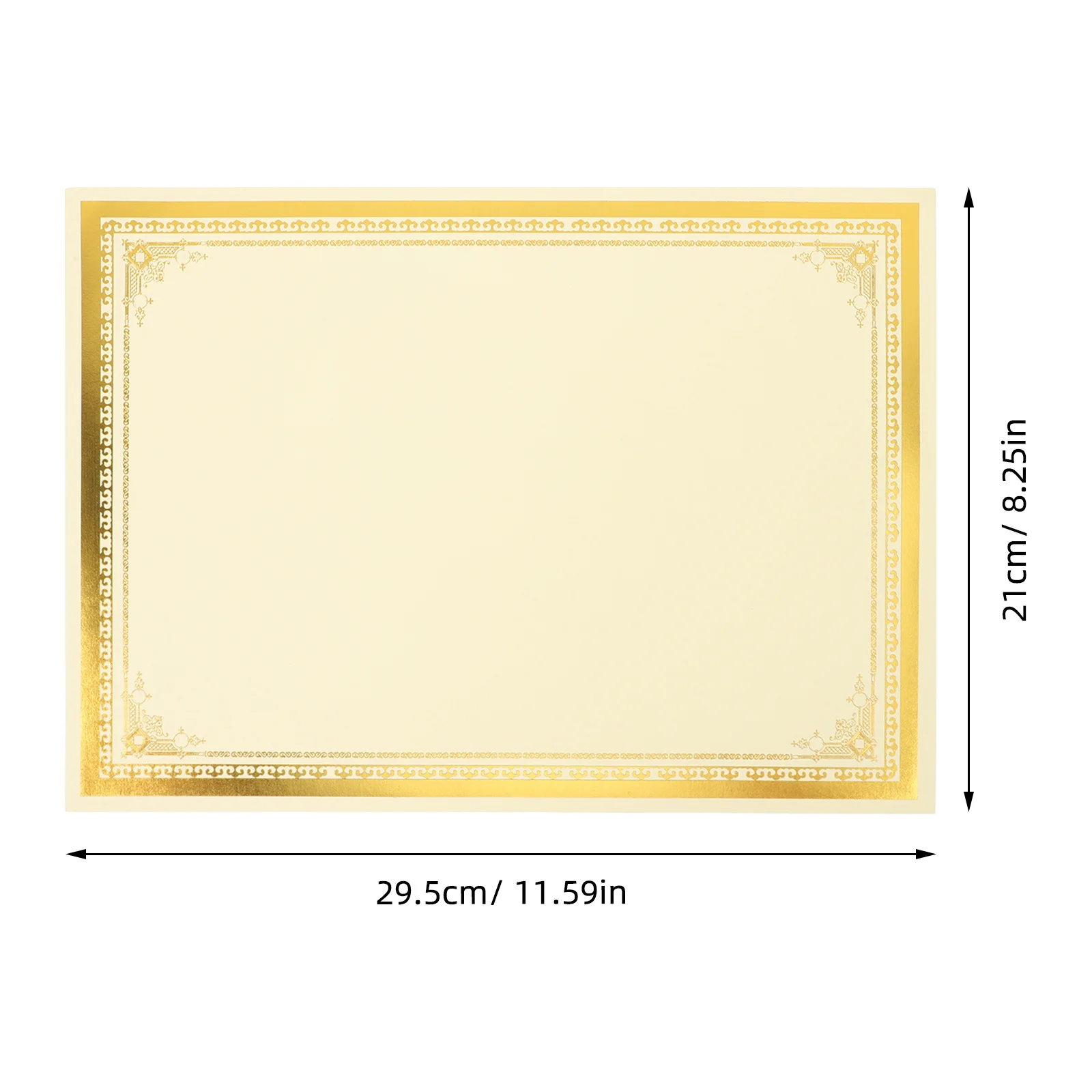 10 قطع من شهادة A4 المزخرفة بالذهب، شهادات جائزة ورق طباعة فارغ ثقيل الوزن، دبلومات مدرسية أنيقة