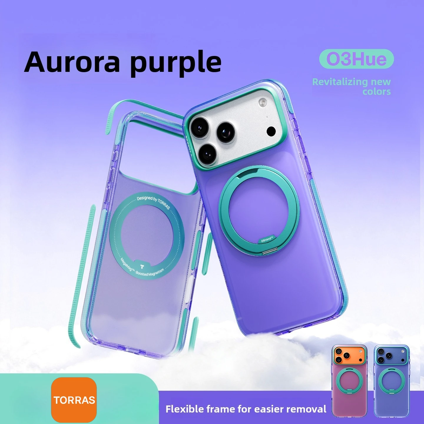 

Чехол-подставка TORRAS O3Hue с магнитным креплением для iPhone 17 Pro Max 16 Pro, противоударный, противоскользящий, матовый