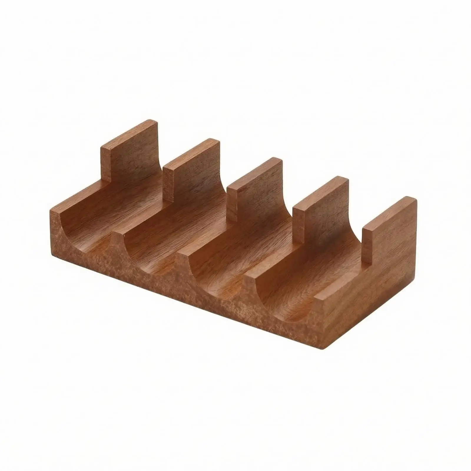 Wooden Sushi Mold Stand Holder Rack Four Curved Slots for Sushi Plates Serving Set Japanese Dining Table Display
