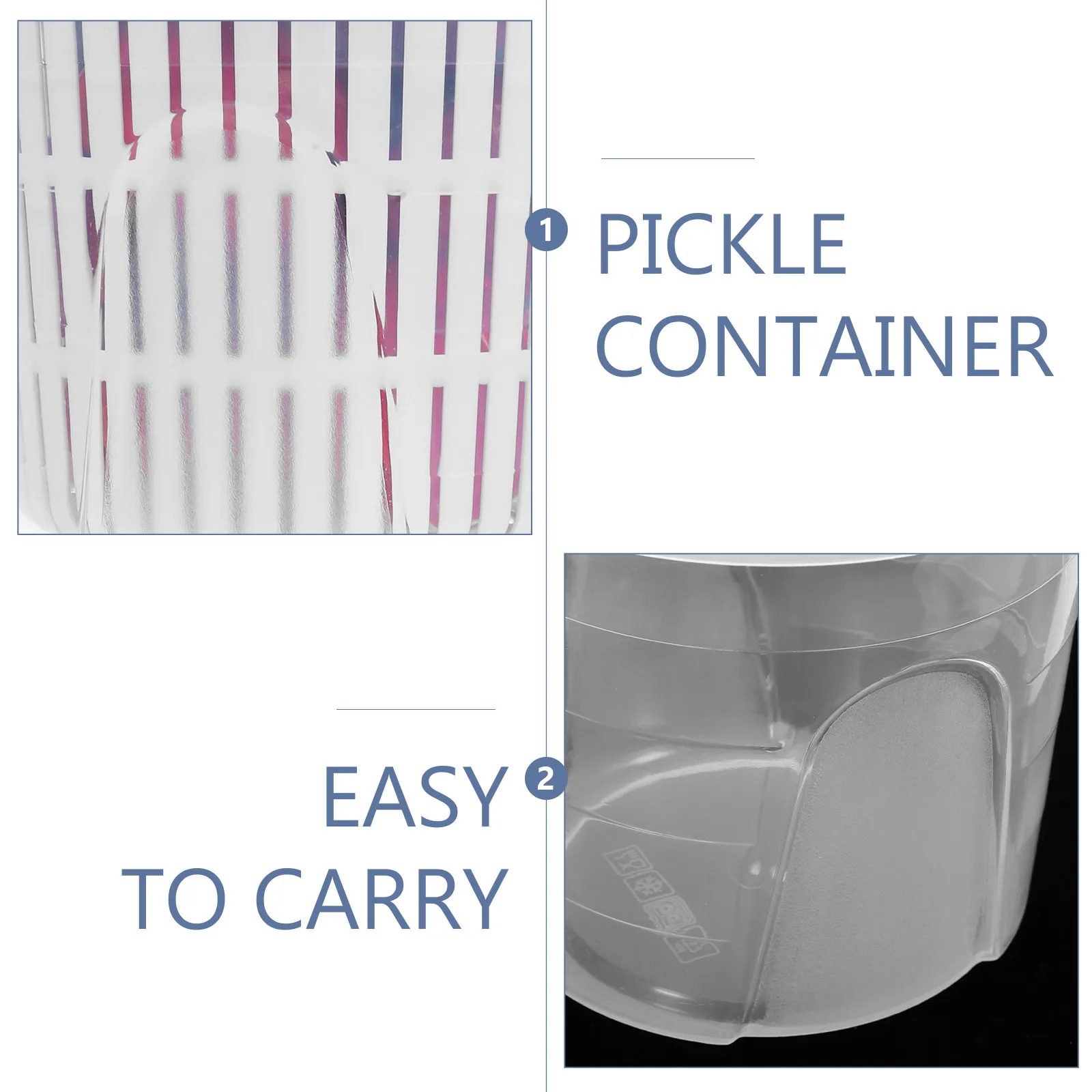 Pickle Jar Bubble Container Airtight Lid Strainer Insert Food Storage Holder Keeper for Kimchi Veggies Olive Chinese Pickle Jar