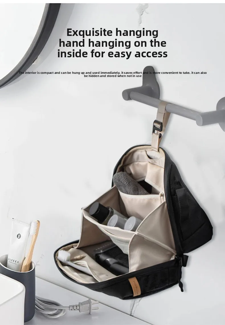 Hot Selling Toiletry Bag, Portable Travel Bag, High-end Feeling, Waterproof, Large Capacity Wall Hanging Makeup Storage Bag