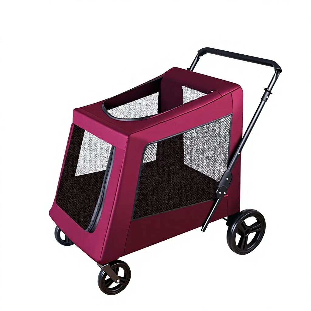 Small Metal Pet Stroller for Dogs and Cats-Lightweight Foldable Travel Cart