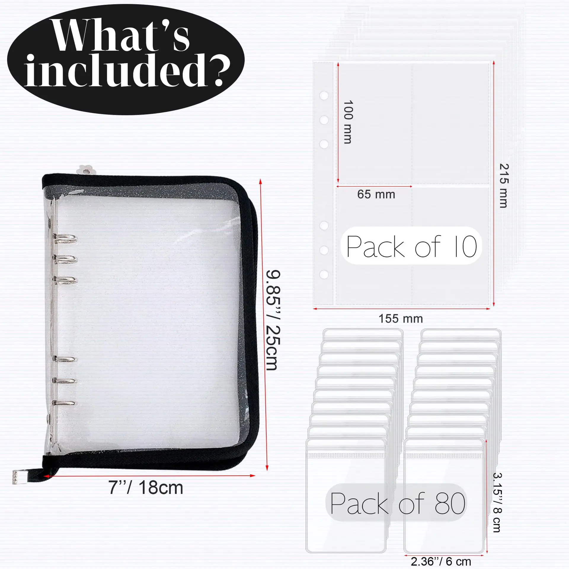 80 Grid Dust-proof Oxide Earrings, Necklace, Bracelet, Jewelry, Loose-leaf Zipper, Storage Book, Transparent PVC Jewelry Bag