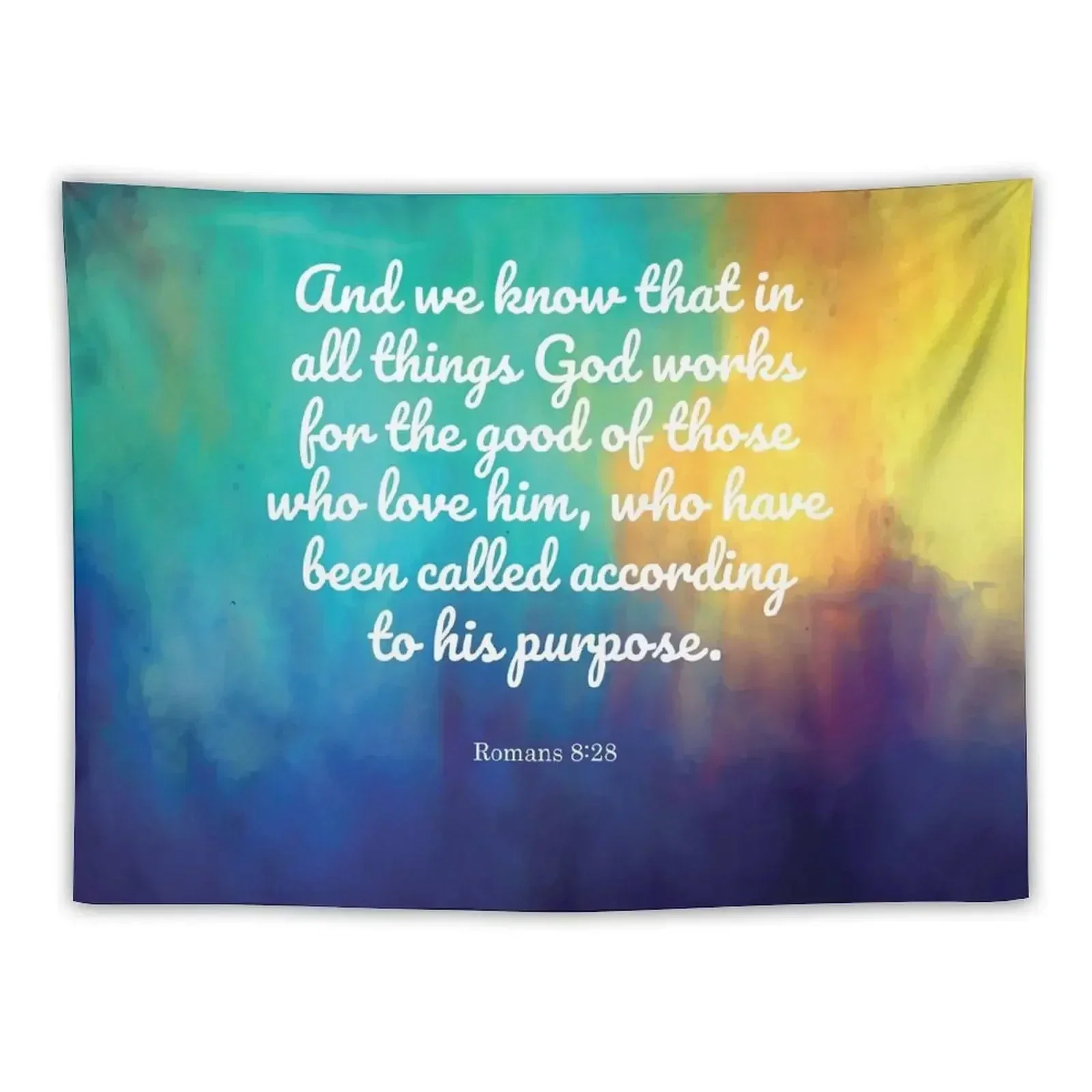 Romans 8:28 Tapestry Wall Hanging Decor Wallpaper Bedroom Room Decorations Tapestry