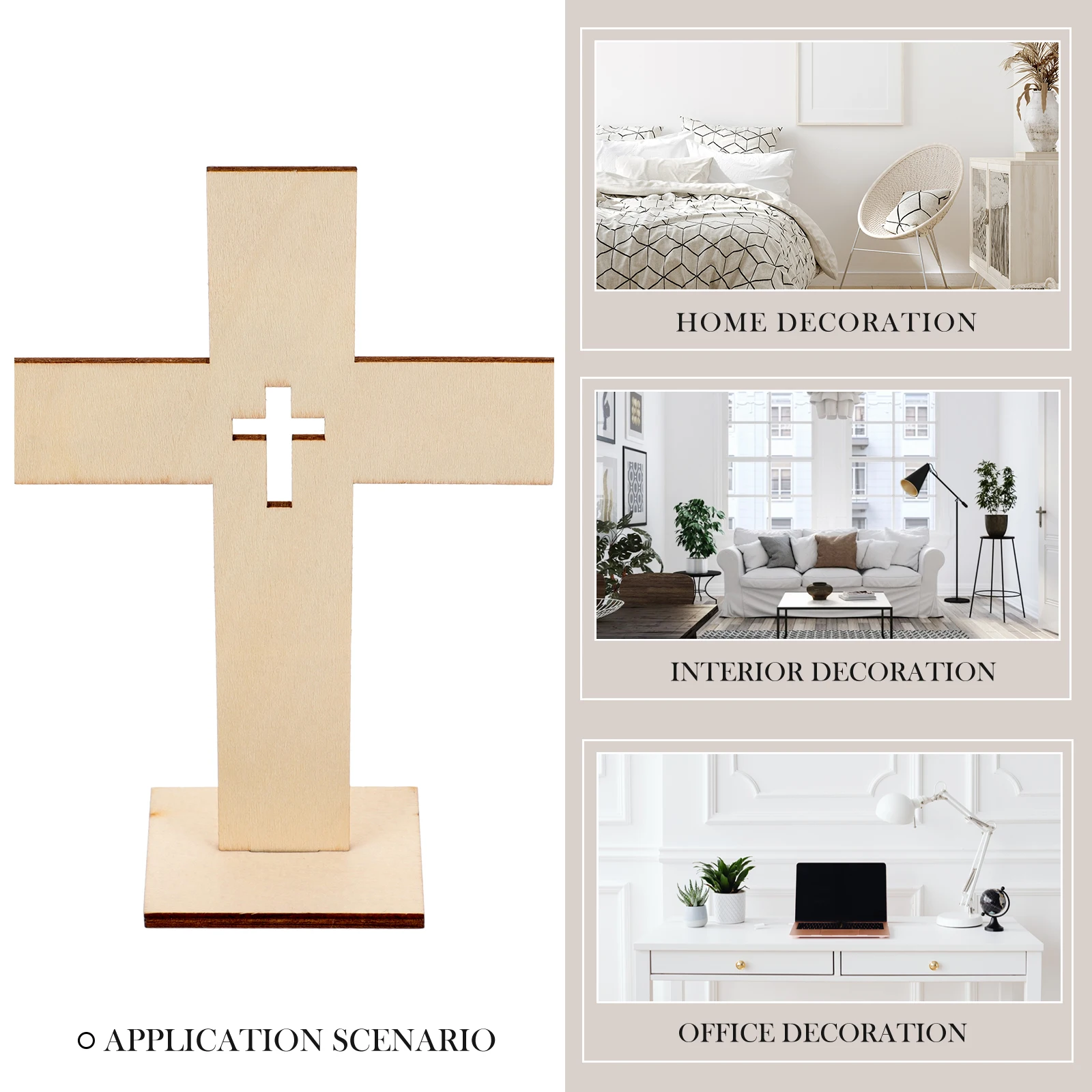 

10pcs Cross naments Natural Wood Material Home Decor Wood Cross Decor Bedroom Office School Compact Size Easy Storage