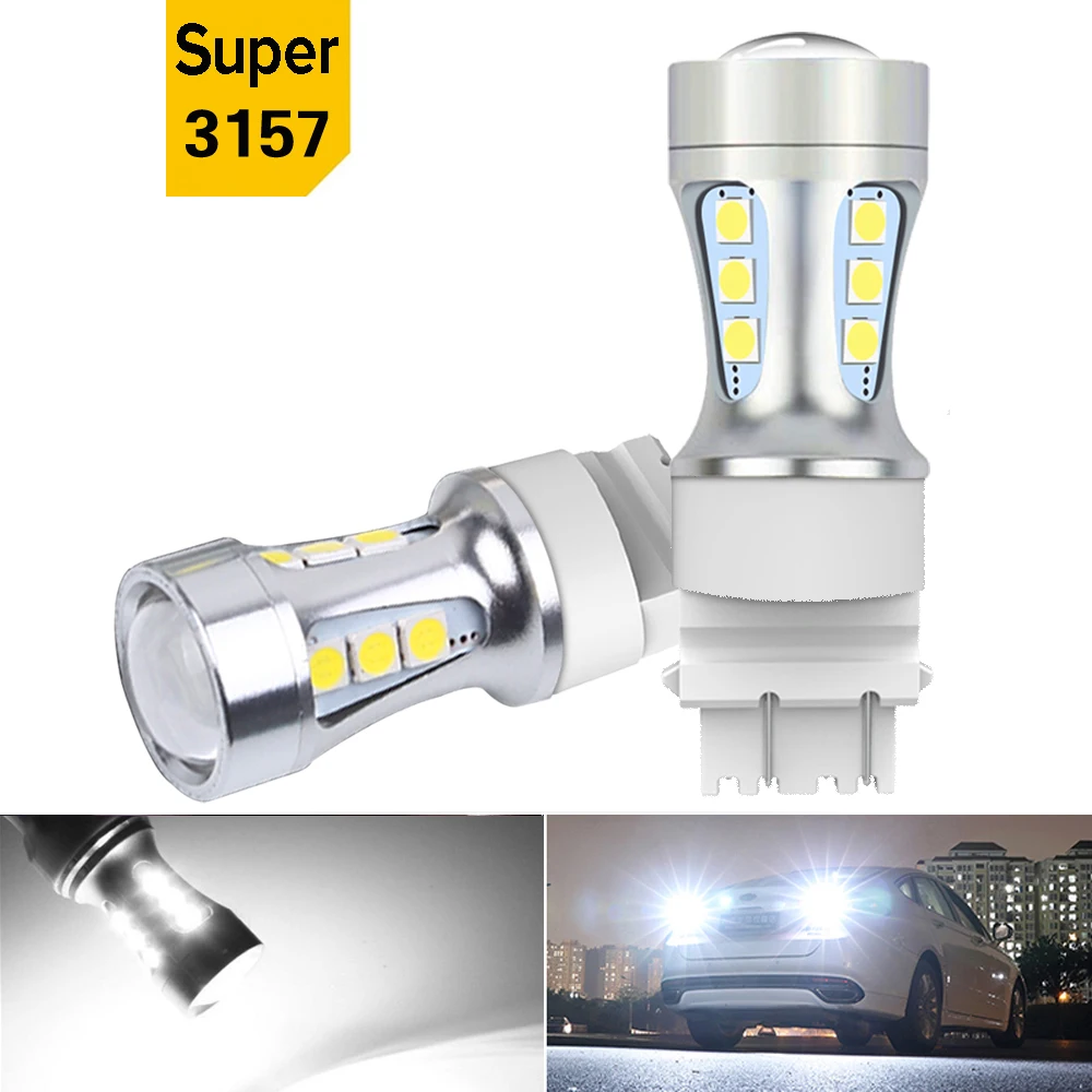 

2pcs T25 3157 3457 P27/7W P27W Led Brake Light Reverse Backup Tail Bulb Moto Stop Turn Signal Lamp Car Daytime Running Light 12V