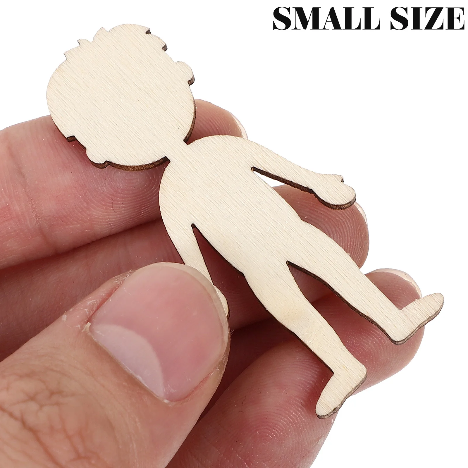 

50pcs Wooden Figure Cutouts Unfinished Diy Wood Slices For Kids Painting Crafts Handmade Graffiti Decorative Chips Educational