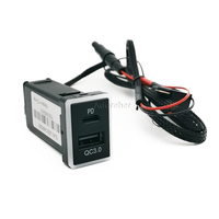 1 PC Blue Light for Toyota QC PD 3.0 USB Car Dual-port Charger Adapter Socket with LED Light Replace Accessories