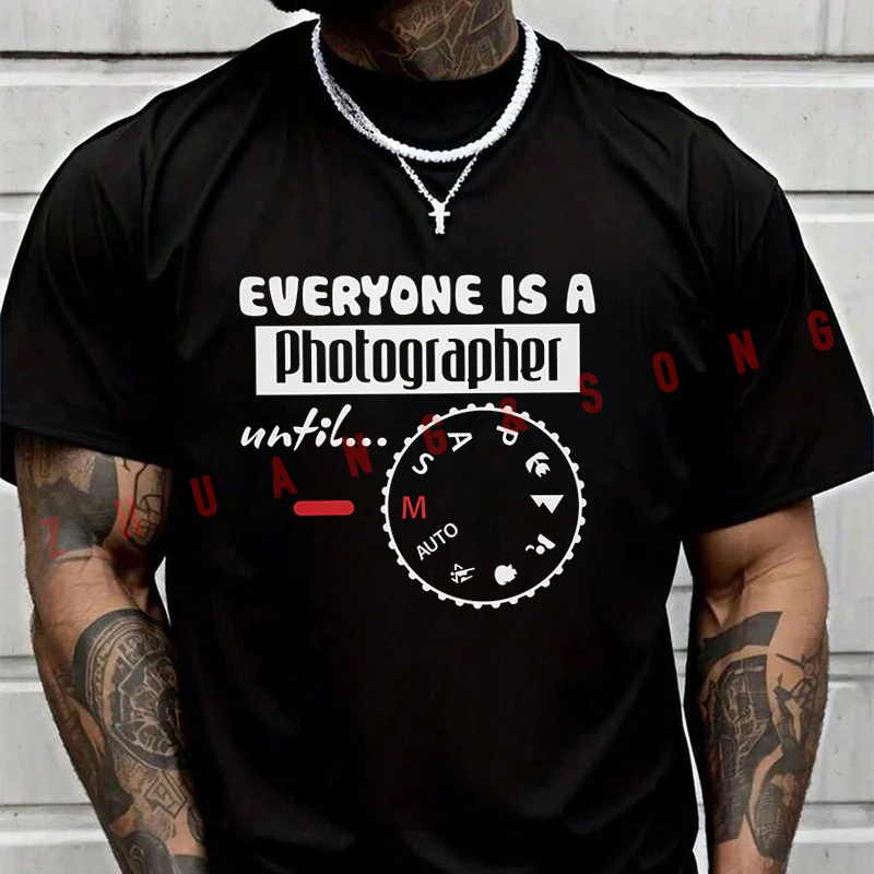 

Мужская модная футболка с надписью "ВСЕ — фотографы до...", повседневные стильные футболки для лета, удобные топы с короткими рукавами